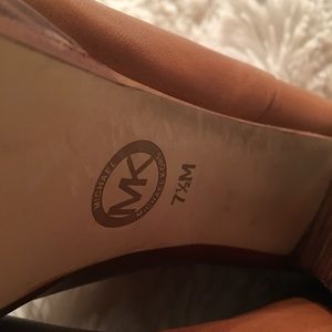 Michael Kors brown booties with gold zipper